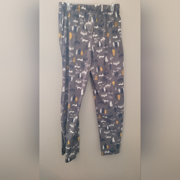 Mens camping hunter pj pants- polyester with forest print - Picture 5 of 6